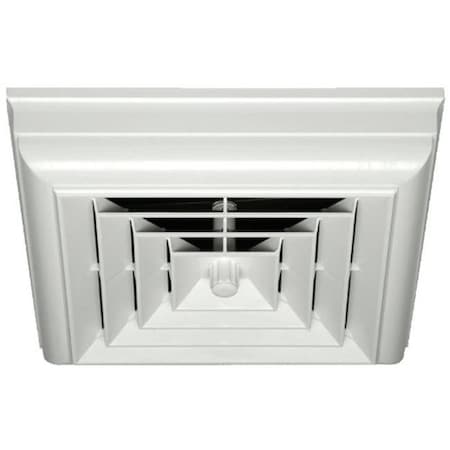 Havaco Quick Connect HT-CCG6B-S1D White Square Capital Crown Ceiling Diffuser And 6 In. Boot With Rotary Damper